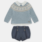 boys sky christmas jumper and shorts set 