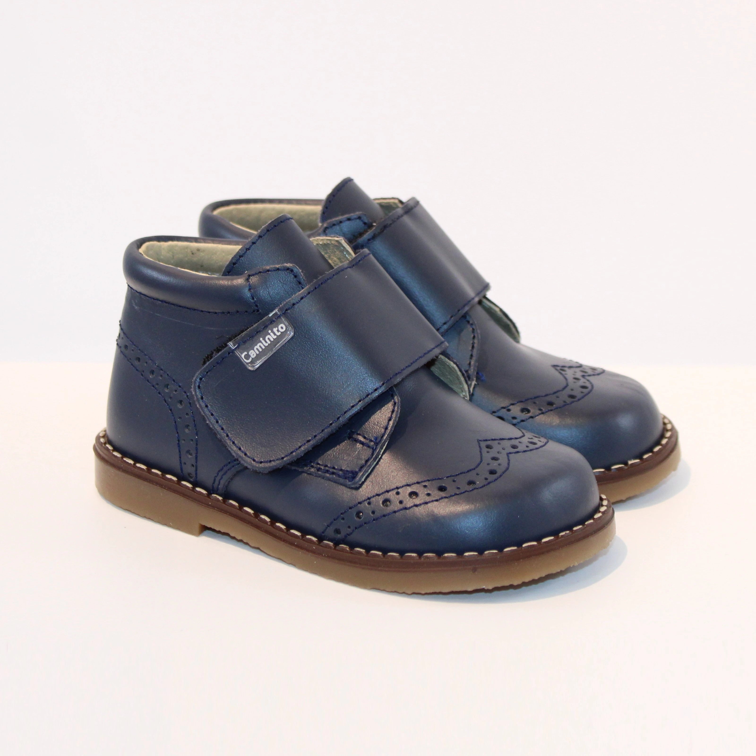 boys navy velcro boots