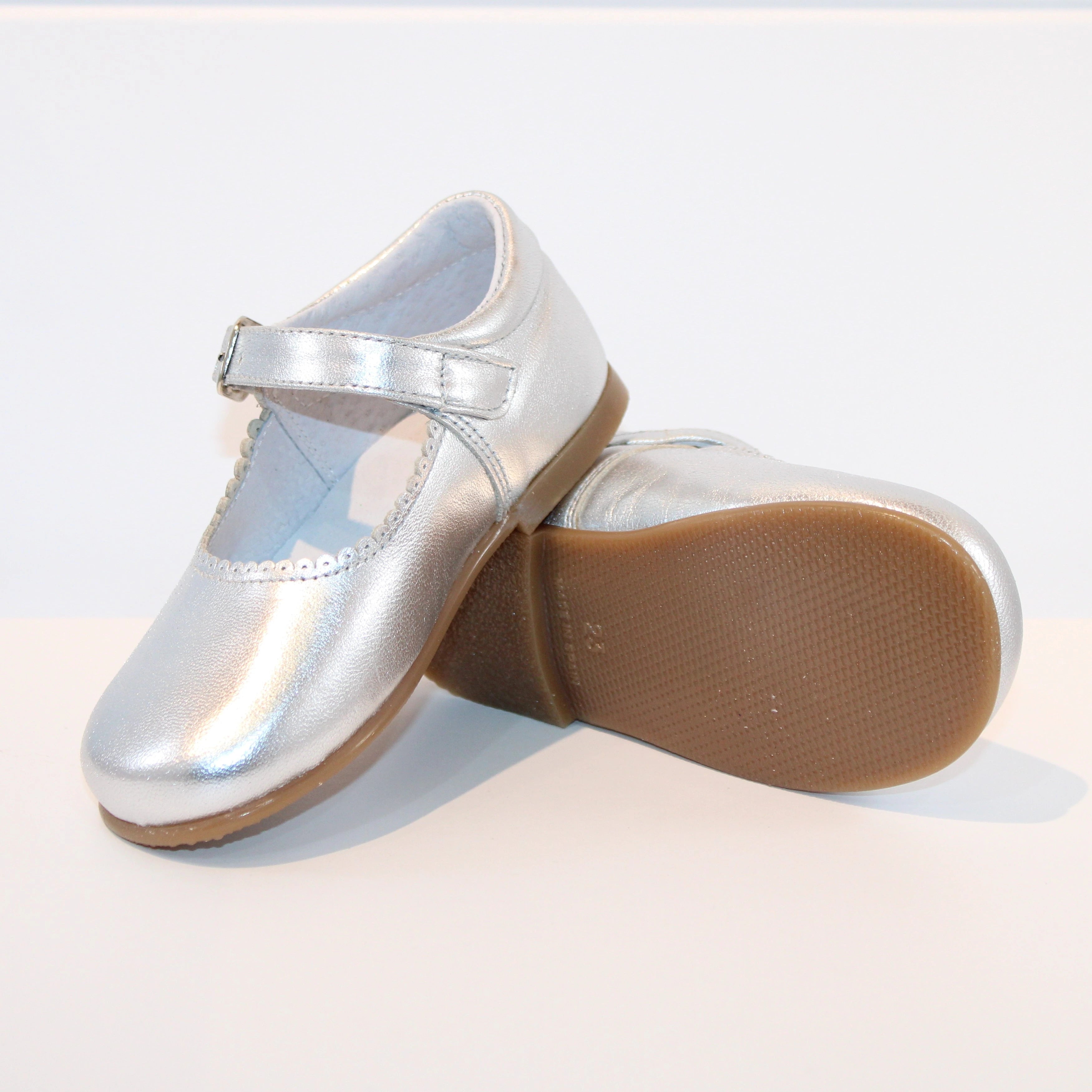 silver mary janes