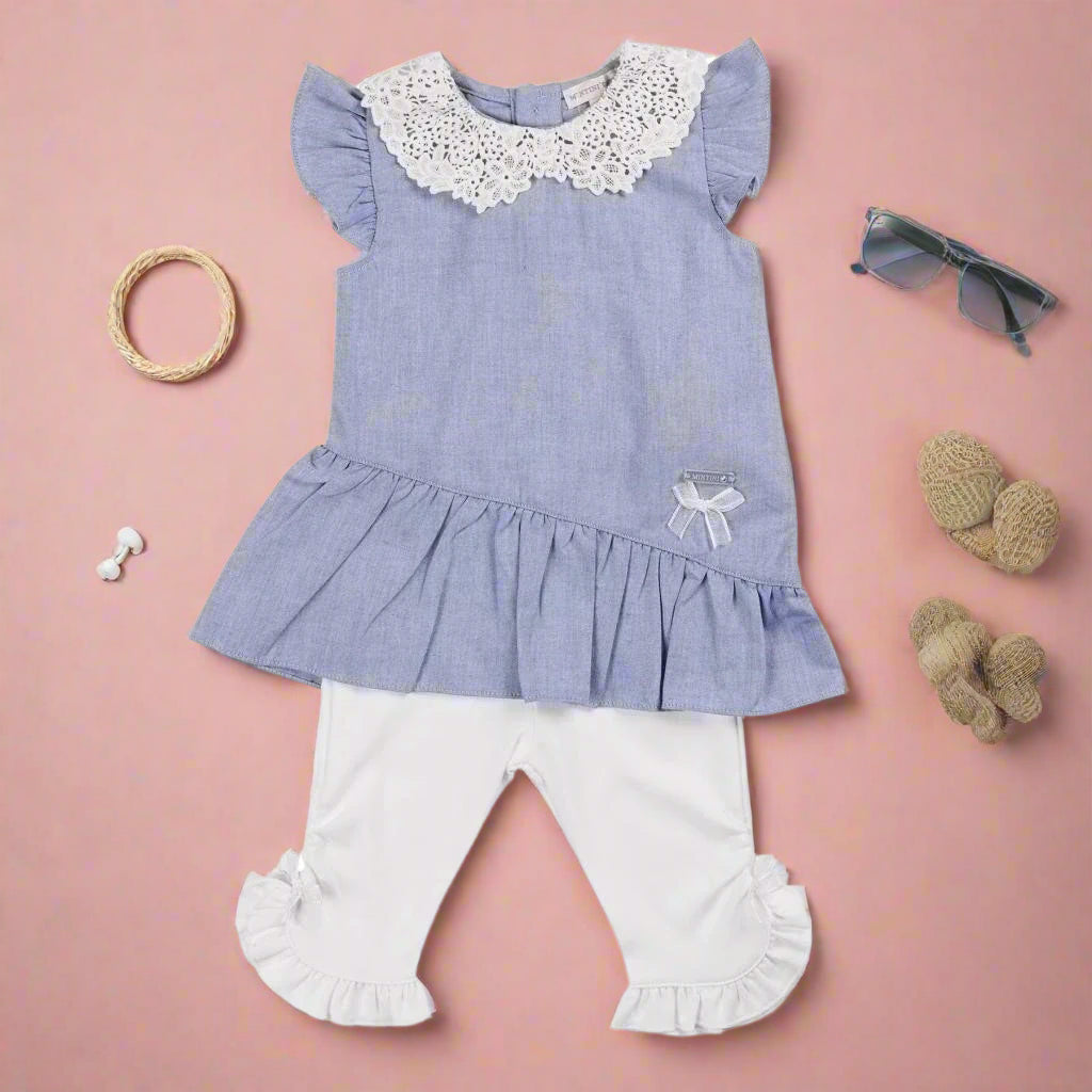 girls summer top and leggings set by Mintini