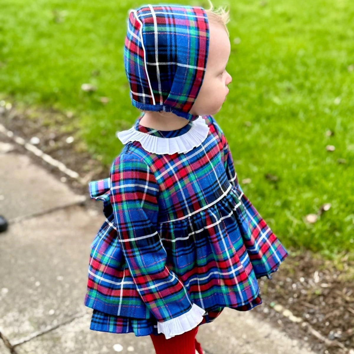 dbb collections red and blue tartan dress set