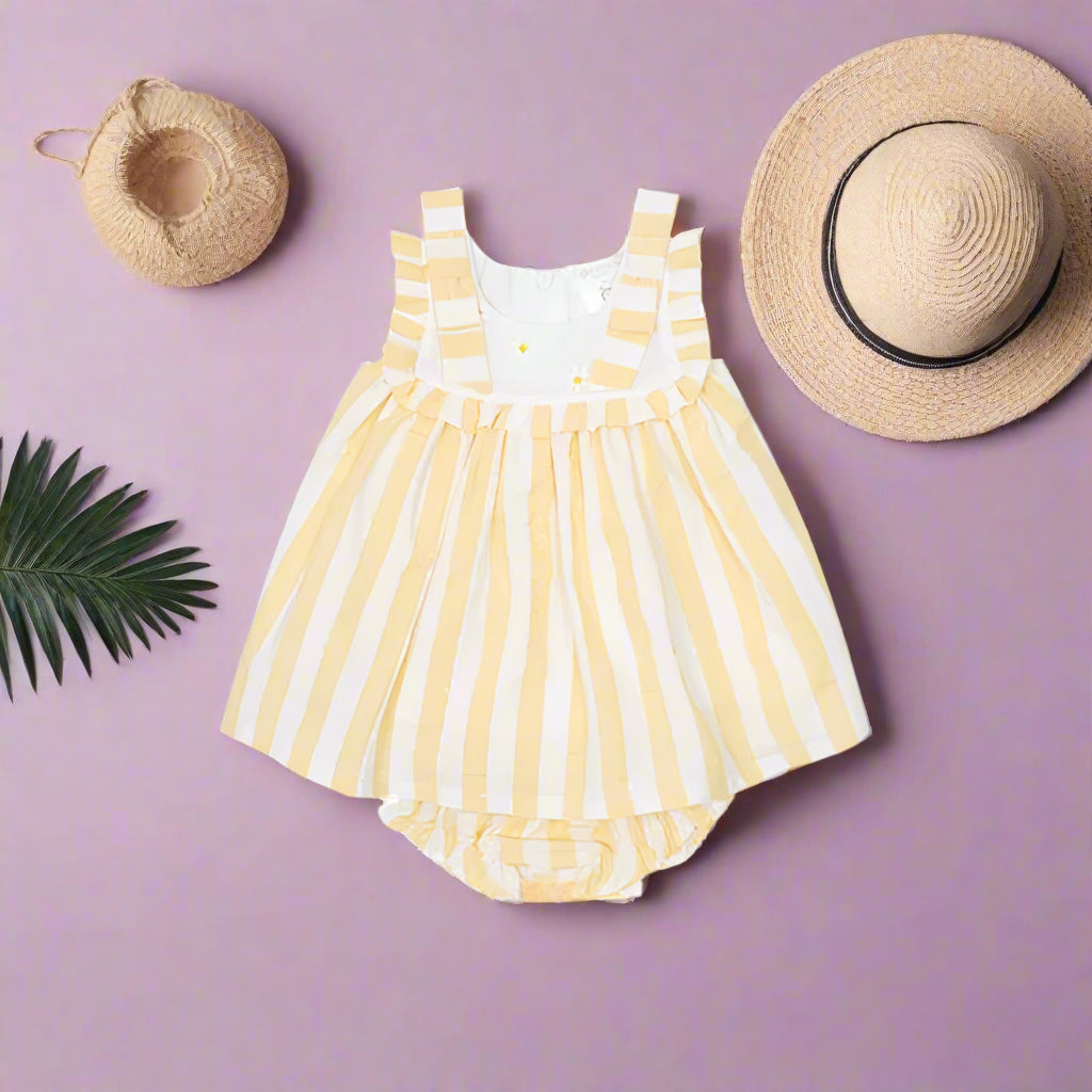 deolinda yellow stripe dress and bloomers by deolinda