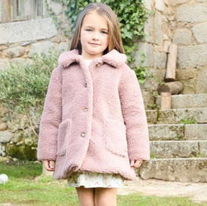 Girls pink teddy coat best sale