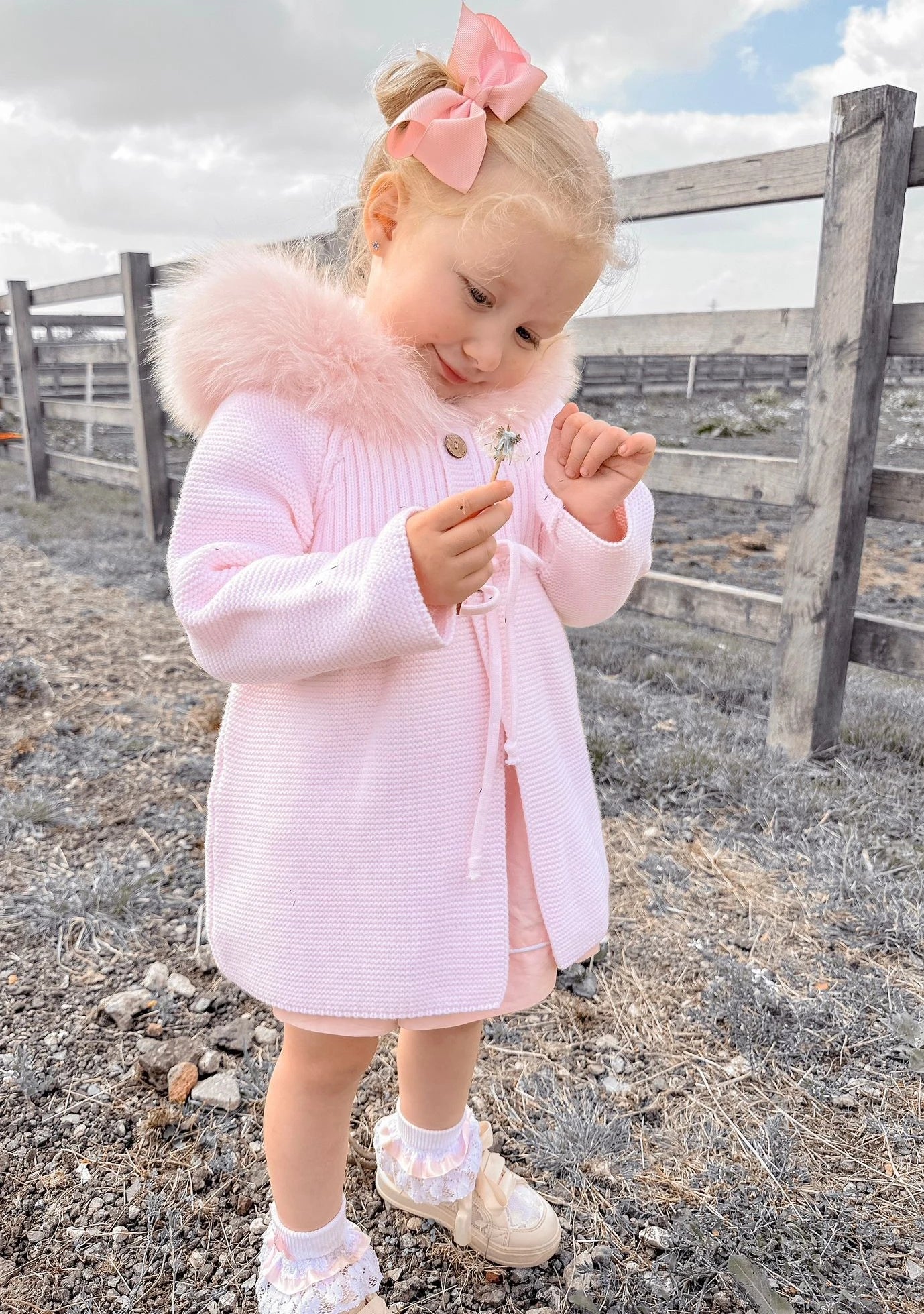 Serene Baby Pink Faux Fur Hooded Coat Tor s Children s Wear