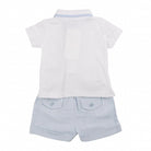 rear image of mintini polo shirt and shorts set