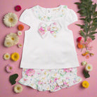 mintini floral print blouse and shorts for girls