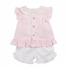 girls mintini pink blouse and shorts set for girls