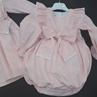 pink bowed baby romper