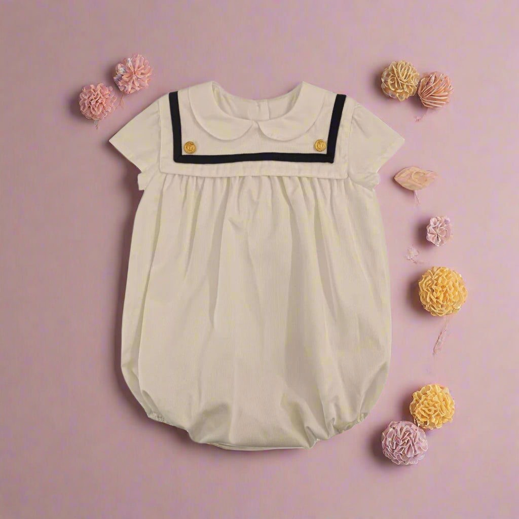 puro mimo white sailor baby romper