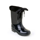 sevva black fur trimmed wellies